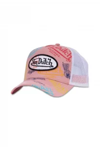VON DUTCH Grafitti: White/Pink A-Frame Trucker