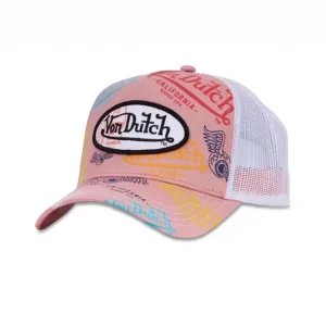 <b>VON DUTCH</b> Grafitti: White/Pink A-Frame Trucker